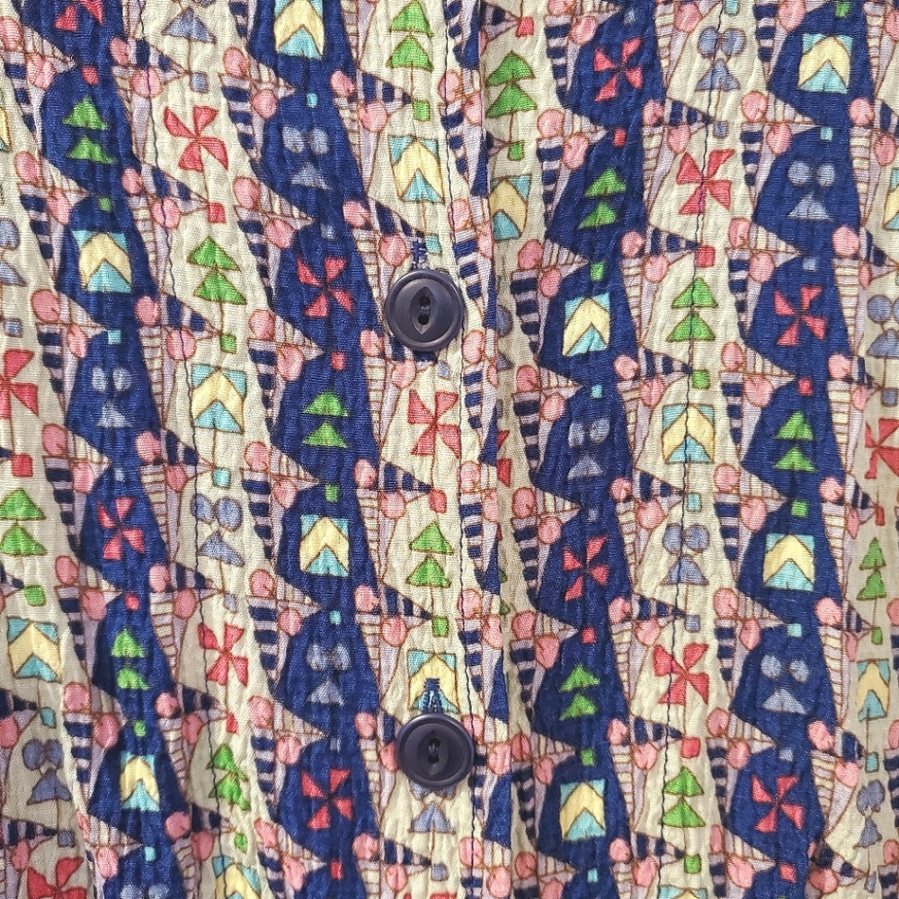 FLAX - Patterned Rayon Blouse - Size S - Picture 5 of 7